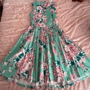 Voodoo Vixen Rockabilly Floral Shirtwaist Dress